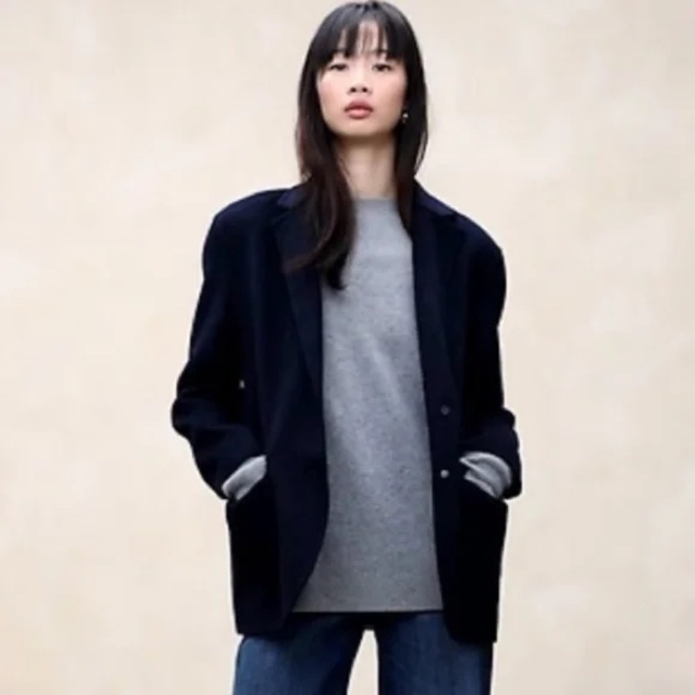 Banana Republic Wool  Blazer Jacket Preppy Navy XXSP